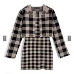 GRL チェック柄カーディガン×キャミソールミニワンピースニット lt168