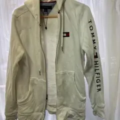 TOMMY HILFIGER ホワイト ジップアップパーカー