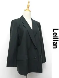 N416/ Leilian ダブルジャケット イタリア製生地 13 大きいサイズ