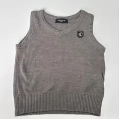 COMME CA ISM グレー ニット Vネック ベスト