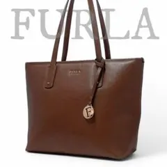 美品 フルラ トートバッグ ビジネスバッグ レザー ブラウン 保存袋
