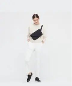 スマートアンクルパンツ（2WAYストレッチ・スリムテーパード・丈長め）ホワイト