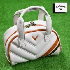 Callaway/キャロウェイ ゴルフポーチ【ホワイトｘオレンジ】美品！