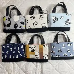 バッグチャーム用ミニミニトートバッグ　ハンドメイド6個セット