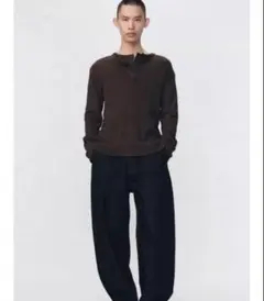 【極美品】即完Soshiotsuki × ZARA XL ワッフルヘンリーネックのサムネイル
