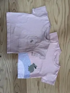 2枚1セット　無印良品ベビーTシャツ 80サイズ 薄ピンク