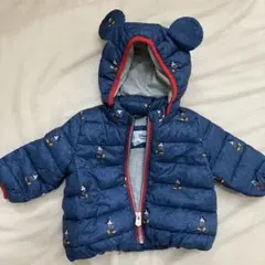 ベビーギャップ　GAP ミッキー ダウン ディズニー 紺 青 上着 アウター 冬