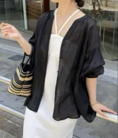 コラージュガリャルダガランテ ラミー2WAYシアーブラウス ブラック