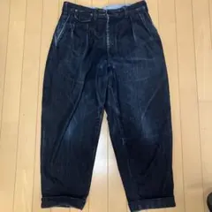 ビームス メンズ インディゴ デニムパンツ タック入りのサムネイル