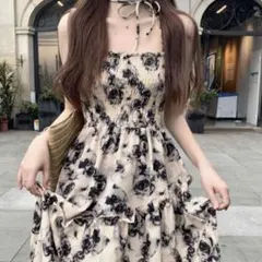 SHEIN 花柄　キャミソール　ロングワンピース