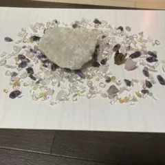 水晶クラスター　ニードルクォーツ　天然石 夫婦フクロウ　浄化　おまけ付き　置物