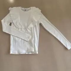 AZUL by MOUSSY フリル付きリブニット M ホワイト