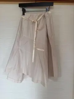 Scoopベージュ 膝丈スカート リボン付きのサムネイル