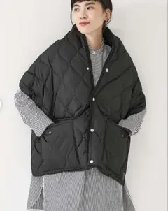 タイオン ミリタリーリバーシブル ダウン×ボア ストール ブラック　ユニセックス