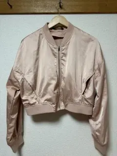 ZARA MA-1 ブルゾン ピンク サテン ジャケット レディース 春アウター