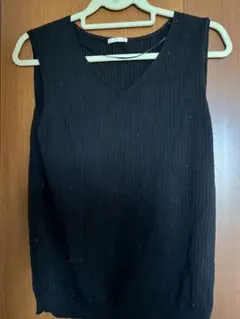 ブラック Vネック ノースリーブ XL