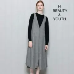 H BEAUTY&YOUTH✨GLEN CHECK JUMPER SKIRT