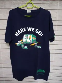 Lavndry　HERE WE GO　Tシャツ　ネイビー　Ｌ　古着　日本製　４