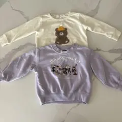 アイボリーとラベンダーのトレーナーセット