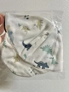 ジェラートピケ　恐竜柄 ベビー帽子 フリーサイズ