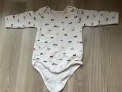 Cottoli 車プリント 長袖ボディスーツ 90