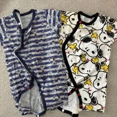 スヌーピー柄ロンパース2点セット