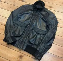 【良品・人気】SHIPS JET BLUE 羊革ジャケット ライダース ブラック