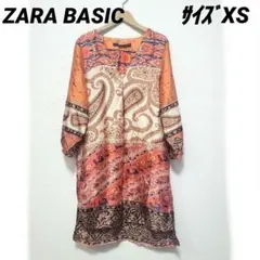 ZARA BASIC#ペイズリー柄#五分袖チュニック#サイズXSのサムネイル
