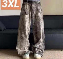 ウォッシュドデニム リアルツリー 3XL バギーパンツ ワイドパンツ カモフラ