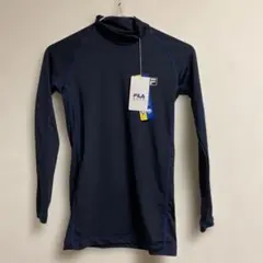 FILA ゴルフネイビー タートルネックインナー長袖シャツ吸汗速乾UVカット
