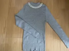 【 INGNI 】イング M リブ編み グレー　セータートップス M