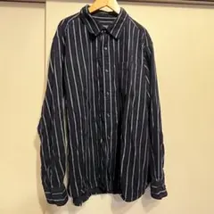 【Eddie Bauer】ストライプ　長袖シャツ サイズL / we0079