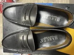 HARUTA ブラックレザー ローファー