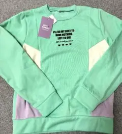 新品☆ミントグリーン トレーナー 160サイズ