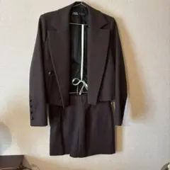 ZARA ダークブラウン スカートセットアップ S