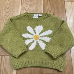 ZARA グリーン デイジー柄 ニットセーター 18-24ヶ月　92
