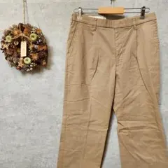 ポロ /ベージュ/ロゴ /センタープレス タックパンツ/裏起毛 /秋服/ゴルフ