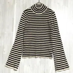グレイル　ハイネック ボーダーリブニット　M