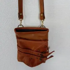 ブラウンレザーショルダーバッグ