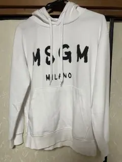 MSGM ホワイト フード付きパーカー