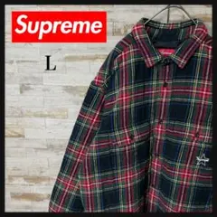 3286 U【美品】シュプリーム☆ワンポイント刺繍ロゴ チェック柄 ジャケット