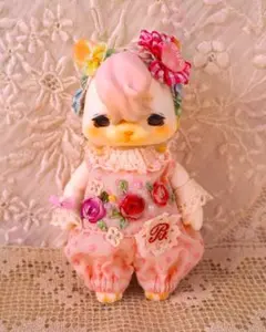 pink薔薇刺しゅうロンパース cocoriang kumukuku