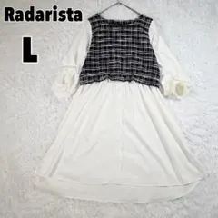 Radarista ラダリスタ ツイード ドッキングワンピース L しまむら
