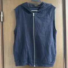 LA PERIA フード付きダークブルーベスト
