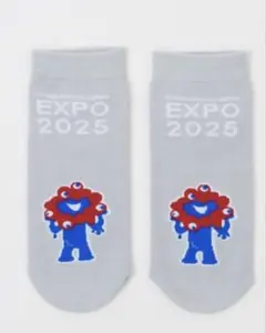 【新品】EXPO2025 ミャクミャク ソックス ロゴ グレー 23-25cm