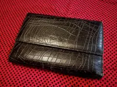 Max Mara 二つ折り財布 クロコ型押し ブラック ブラウンのサムネイル