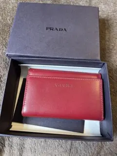 PRADA レッド キーケース ポルタキアビ 6 ガンチ