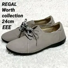 미사용 級 REGAL リーガル 24 幅広 レースアップシューズ グレージュ