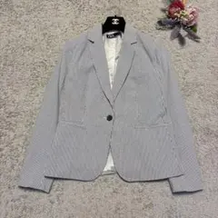 ザラ】テーラードジャケット　ストレッチ　シアサッカーさわやか　春コーデ 42XL