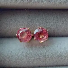 1✧天然石パパラチアサファイア4.0mm✧　ピアス　サージカルステンレス